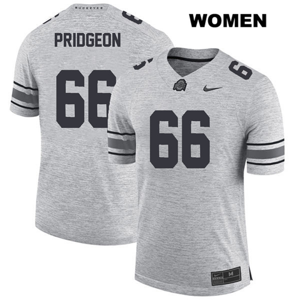Ohio State Buckeyes Women's Malcolm Pridgeon #66 Gray Authentic Nike College NCAA Stitched Football Jersey BT19V48DN